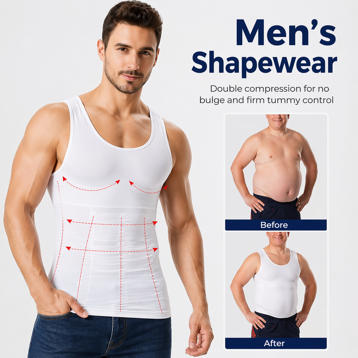 ⏰ SALE 60% OFF 🔥Men's Slimming Compression Vest for Abdomen and Waist Control