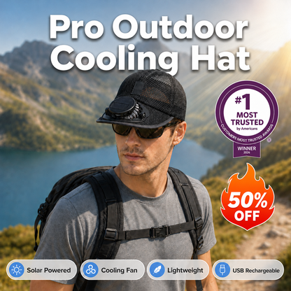 Father's Day 50% OFF + FREE GIFT ✨ 2026 Pro Outdoor Cooling Hat – Solar + USB Dual-Powered Fan Cap with UPF 50+ Sun Protection