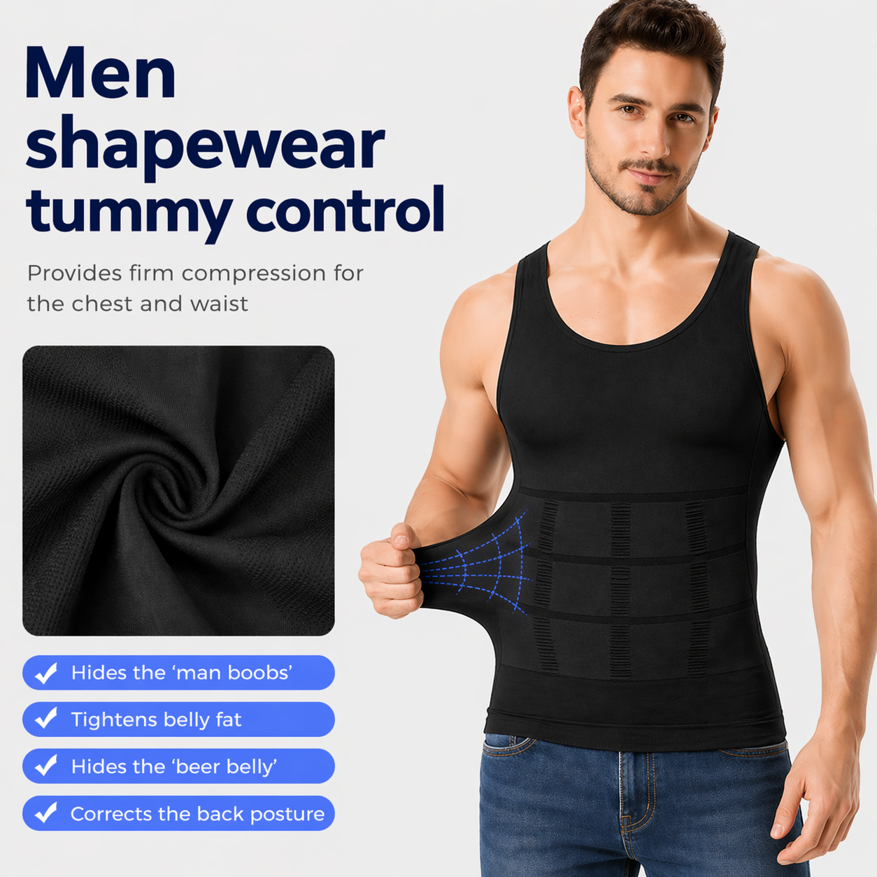 ⏰ SALE 60% OFF 🔥Men's Slimming Compression Vest for Abdomen and Waist Control