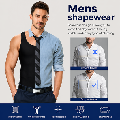 ⏰ SALE 60% OFF 🔥Men's Slimming Compression Vest for Abdomen and Waist Control