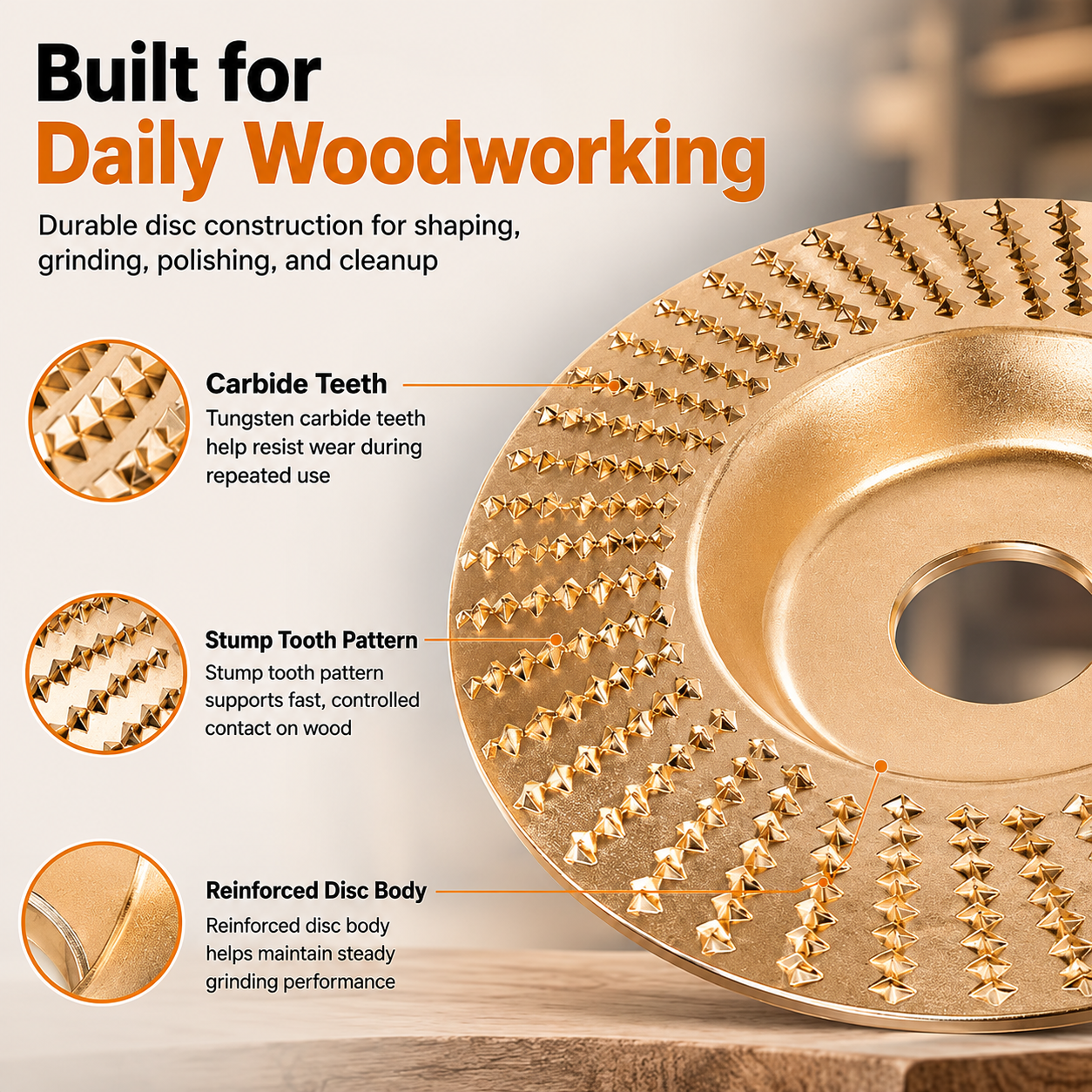 Angle Grinder Wood Shaping Disc