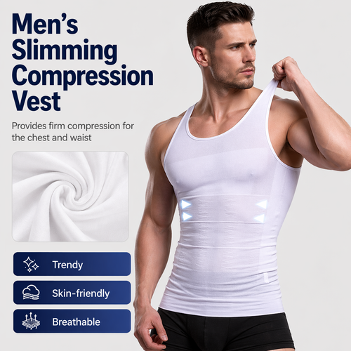 ⏰ SALE 60% OFF 🔥Men's Slimming Compression Vest for Abdomen and Waist Control