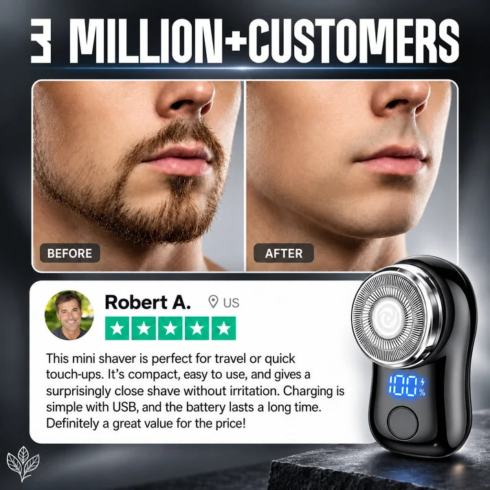 BEST DEAL 80% OFF + 🎁🪒 2026 VERSION Mini-Shave Portable Electric Shaver|3M+ Sold Worldwide🏆9,900RPM Power| 60-Day Battery Life| Fully Waterproof