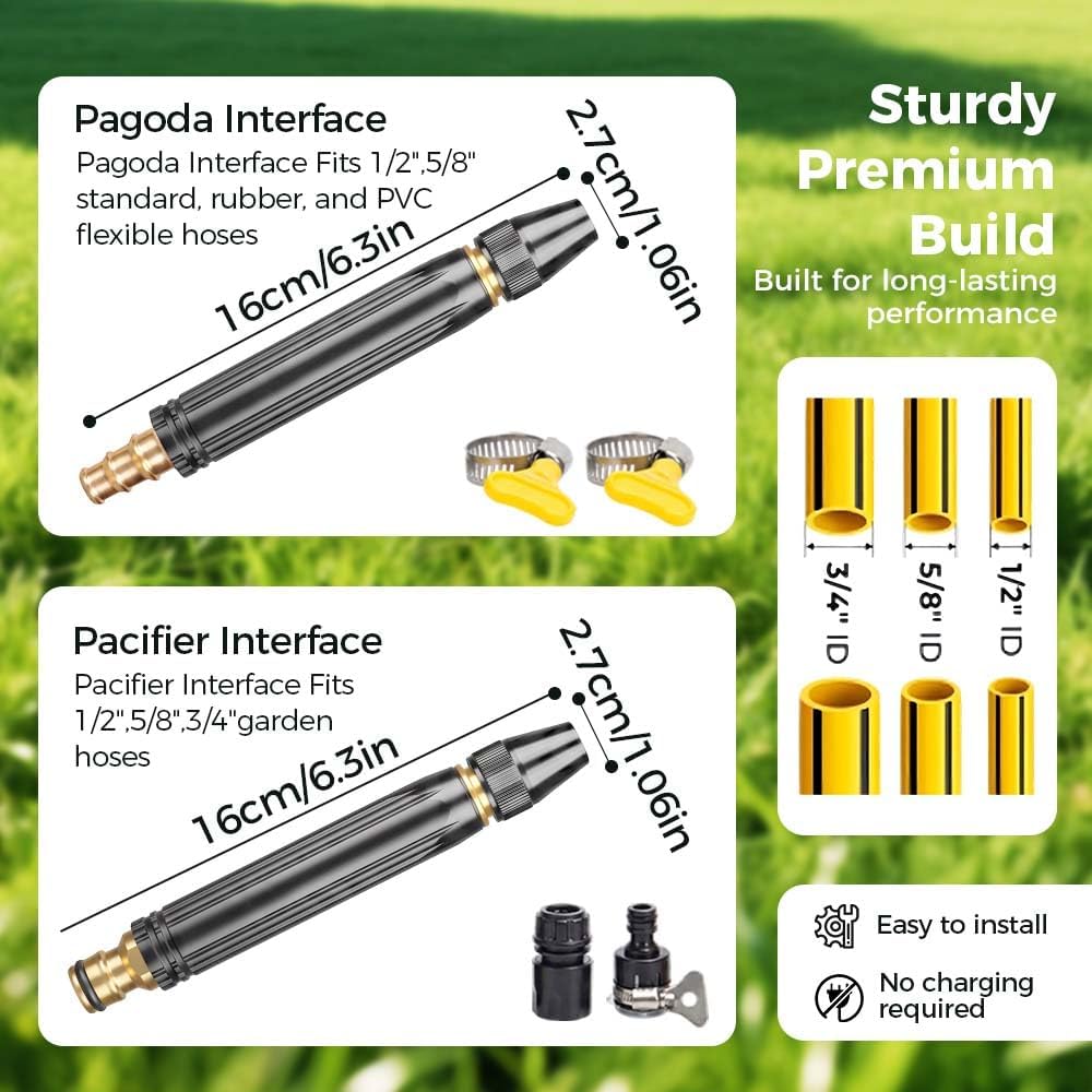 EXCLUSIVE DEAL 60% OFF⏳ Heavy Duty Adjustable Twist Hose Nozzle 🚀X10 Power Boost |8 Modes | Heavy-Duty Metal Body