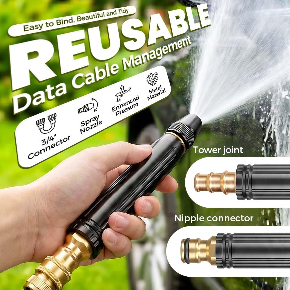 EXCLUSIVE DEAL 60% OFF⏳ Heavy Duty Adjustable Twist Hose Nozzle 🚀X10 Power Boost |8 Modes | Heavy-Duty Metal Body