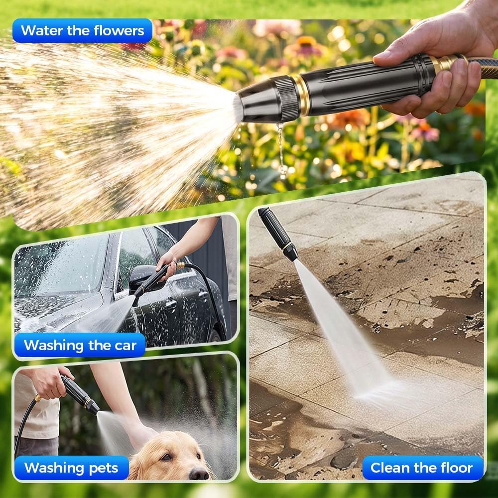 EXCLUSIVE DEAL 60% OFF⏳ Heavy Duty Adjustable Twist Hose Nozzle 🚀X10 Power Boost |8 Modes | Heavy-Duty Metal Body