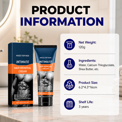 🔥 LAST DAY 60% OFF 🔥 Men's Intimate Hair Removal Cream 💪 Remove Hair Fast, Stay Smooth
