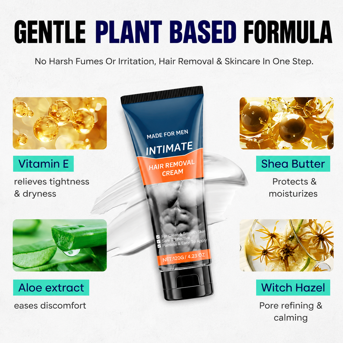 🔥 LAST DAY 60% OFF 🔥 Men's Intimate Hair Removal Cream 💪 Remove Hair Fast, Stay Smooth