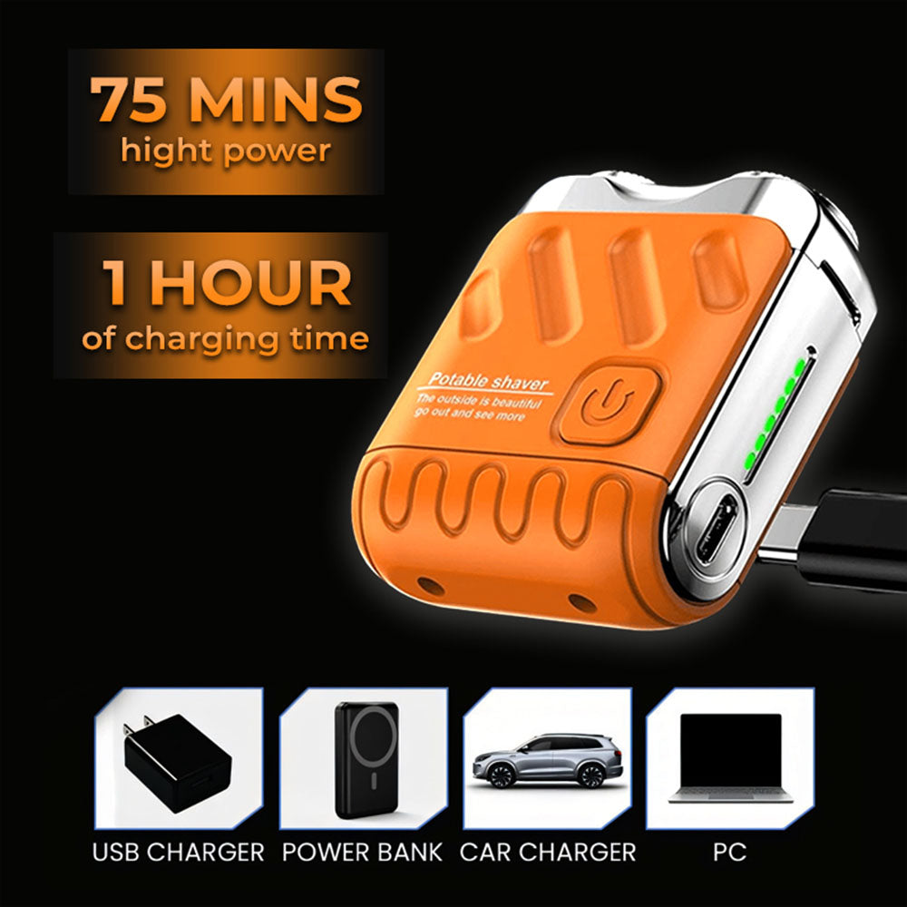 ⏰ 60% OFF + FREE GIFT 🔥 Men's Portable Mini Rotary Electric Shaver, 2026 Upgraded Rechargeable Wet/Dry Shaver