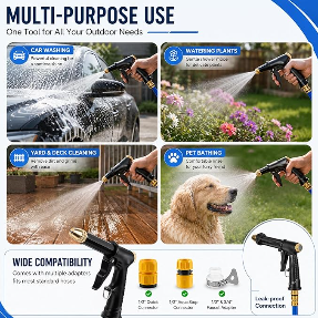 EXCLUSIVE DEAL 60% OFF⏳2026 Upgraded Heavy Duty Car Wash Water Gun🚀High-Pressure Boost | 360° Adjustable | Heavy-Duty Metal Body