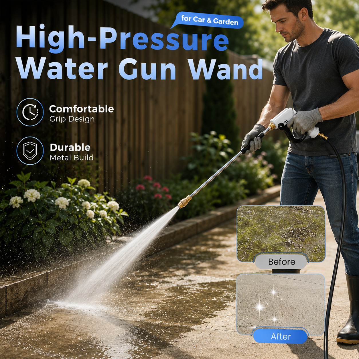 Seasonal Cleaning Event: 60% OFF 🔥High-Pressure Water Gun Wand 💦 Industrial-Grade Cleaning Power