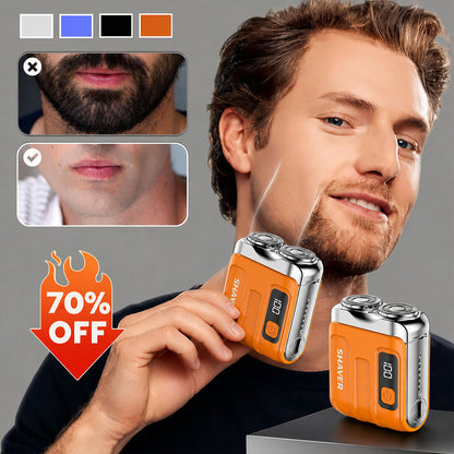 ⏰ MEGA SALE 70% OFF + FREE GIFT🔥2026 NEW Portable Mini Rotary Electric Shaver|1M+ Sold Worldwide 🏆| 9000RPM Magnetic Dual-Head |Rechargeable IPX7 Waterproof Wet/Dry