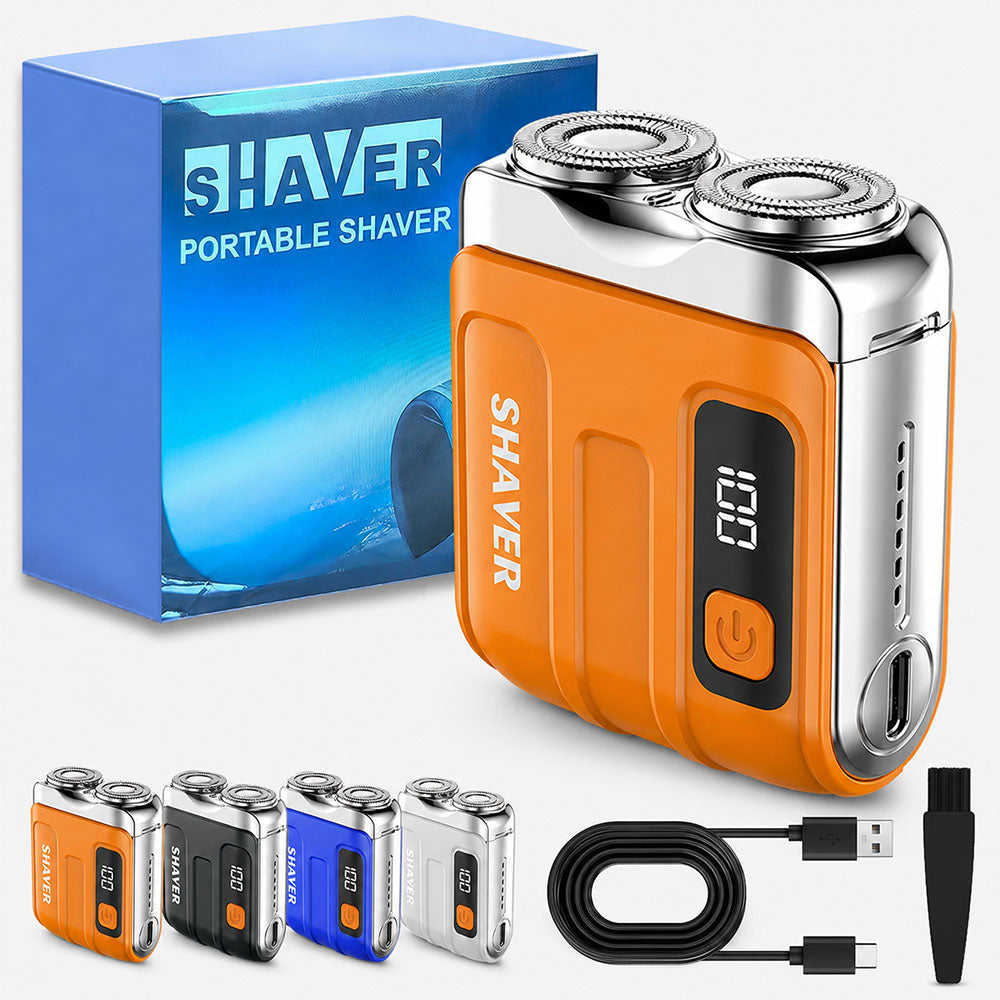 ⏰ MEGA SALE 70% OFF + FREE GIFT🔥2026 NEW Portable Mini Rotary Electric Shaver|1M+ Sold Worldwide 🏆| 9000RPM Magnetic Dual-Head |Rechargeable IPX7 Waterproof Wet/Dry