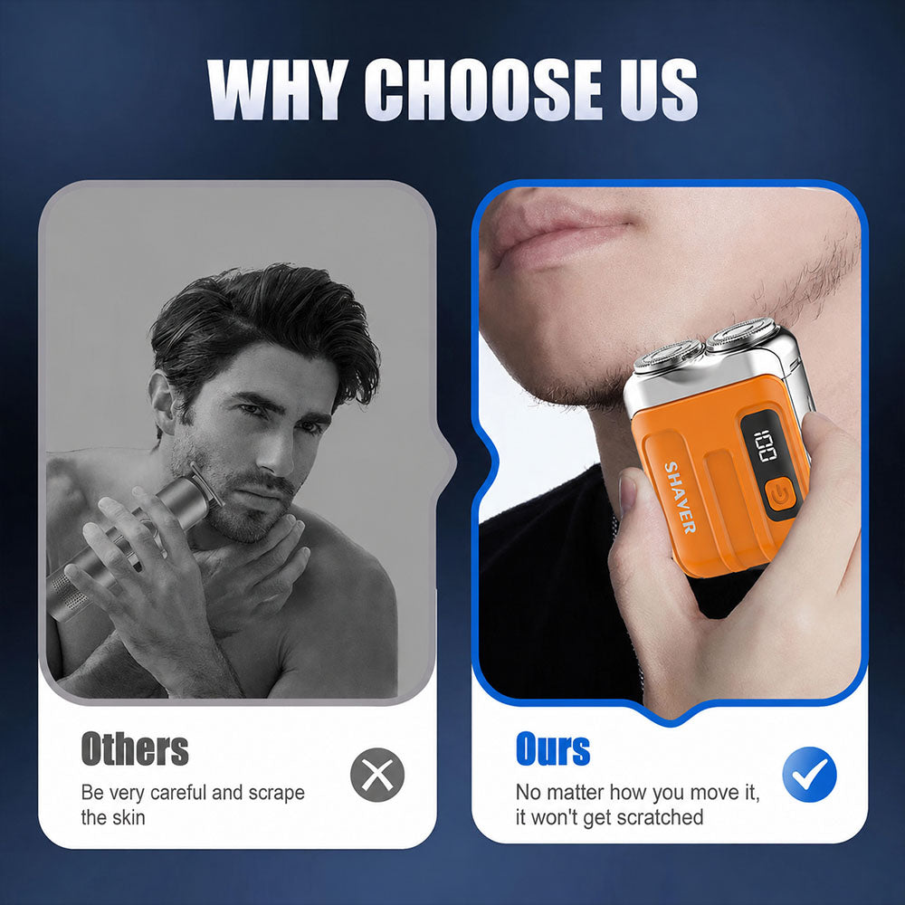 ⏰ MEGA SALE 70% OFF + FREE GIFT🔥2026 NEW Portable Mini Rotary Electric Shaver|1M+ Sold Worldwide 🏆| 9000RPM Magnetic Dual-Head |Rechargeable IPX7 Waterproof Wet/Dry