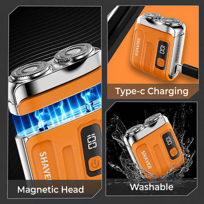 ⏰ MEGA SALE 70% OFF + FREE GIFT🔥2026 NEW Portable Mini Rotary Electric Shaver|1M+ Sold Worldwide 🏆| 9000RPM Magnetic Dual-Head |Rechargeable IPX7 Waterproof Wet/Dry