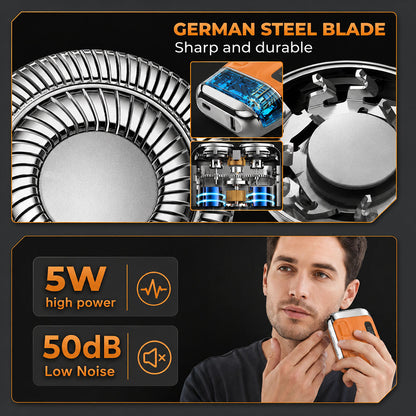 ⏰ MEGA SALE 70% OFF + FREE GIFT🔥2026 NEW Portable Mini Rotary Electric Shaver|1M+ Sold Worldwide 🏆| 9000RPM Magnetic Dual-Head |Rechargeable IPX7 Waterproof Wet/Dry