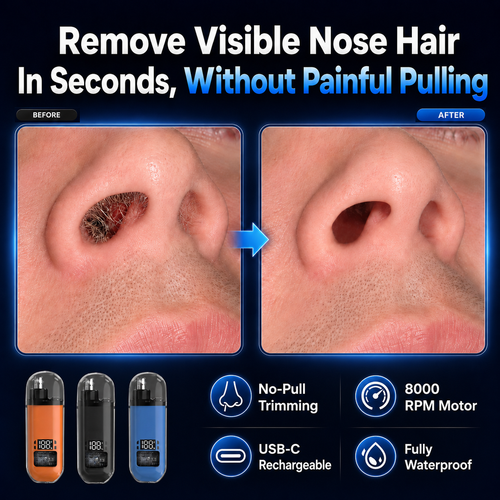 60% OFF TODAY ⏰ Smart Electric Nose Hair Trimmer ⚡Painless Grooming, USB-C Rechargeable & Waterproof Design
