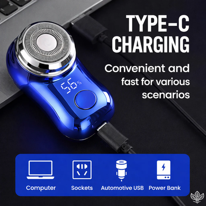 EXCLUSIVE 70% OFF + FREE GIFT 🔥 2026 UPGRADED Mini-Shave Portable Electric Shaver | 1M+ Sold Worldwide 🏆 9,900RPM Power | LED Battery Display | IPX7 Wet & Dry Use