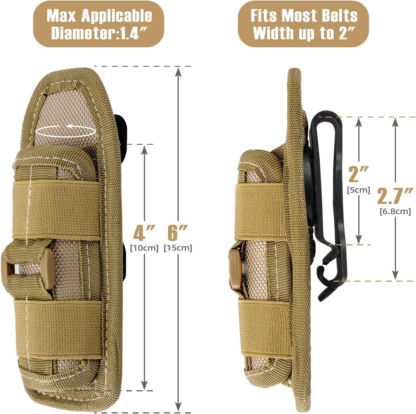 Tactical Flashlight Pouch Holster US