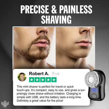 EXCLUSIVE 70% OFF + FREE GIFT 🔥 2026 UPGRADED Mini-Shave Portable Electric Shaver | 1M+ Sold Worldwide 🏆 9,900RPM Power | LED Battery Display | IPX7 Wet & Dry Use