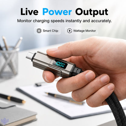 🔥SUMMER SALE 60% 💥 4-in-1 Digital Display Keychain Charging Cable - Ready For More Devices And More Charging Situations