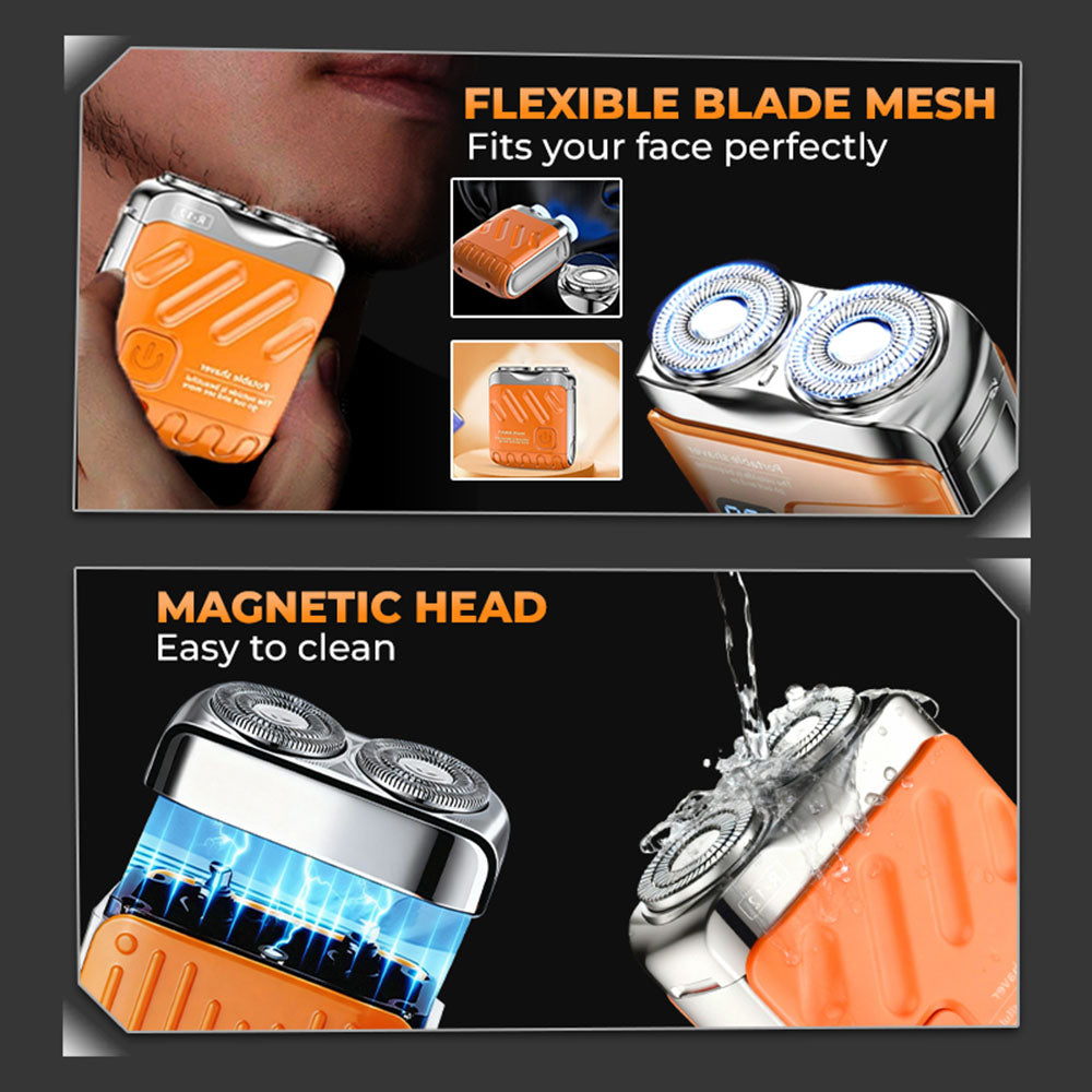 ⏰ 60% OFF + FREE GIFT 🔥 Men's Portable Mini Rotary Electric Shaver, 2026 Upgraded Rechargeable Wet/Dry Shaver