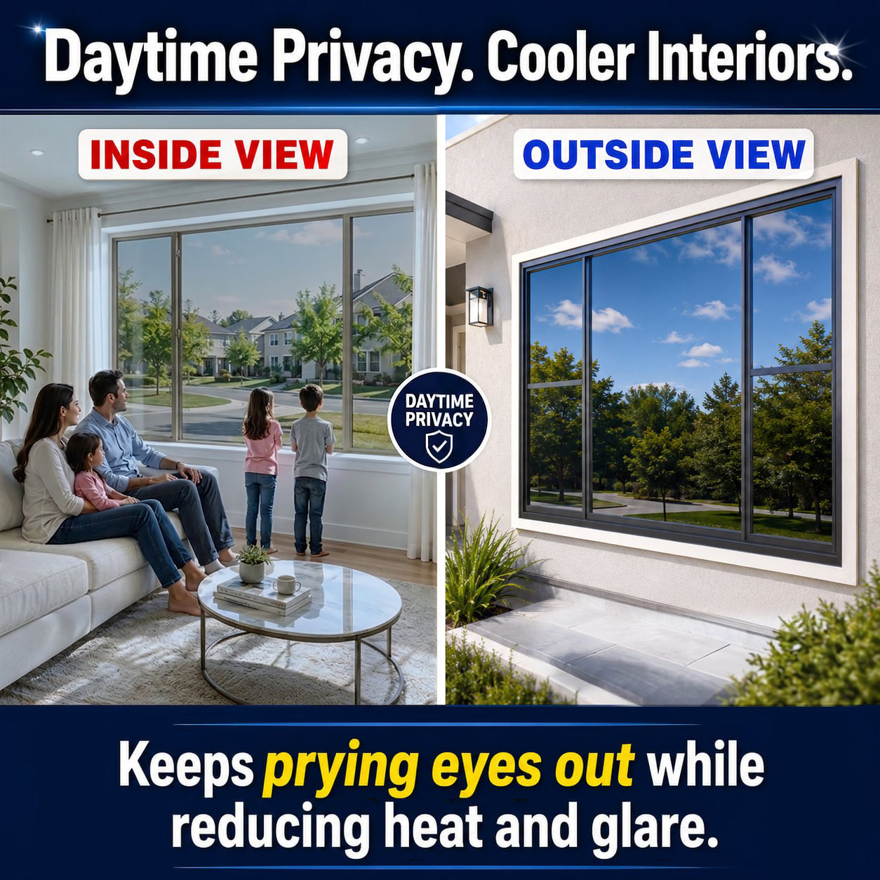 🌟SUMMER SALE 60% OFF🔥 Window Privacy Film One Way - UV Sun Blocking, Heat Control
