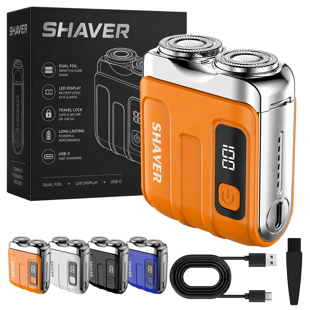 ⏰ FLASH DEAL 70% OFF + 🎁 2026 Version Portable Full Body Electric Shaver | 2M+ SOLD 🏆 | 9,900RPM Motor | 15-Blade Turbo Whirl System | Smart LED Display | IPX7 Wet/Dry